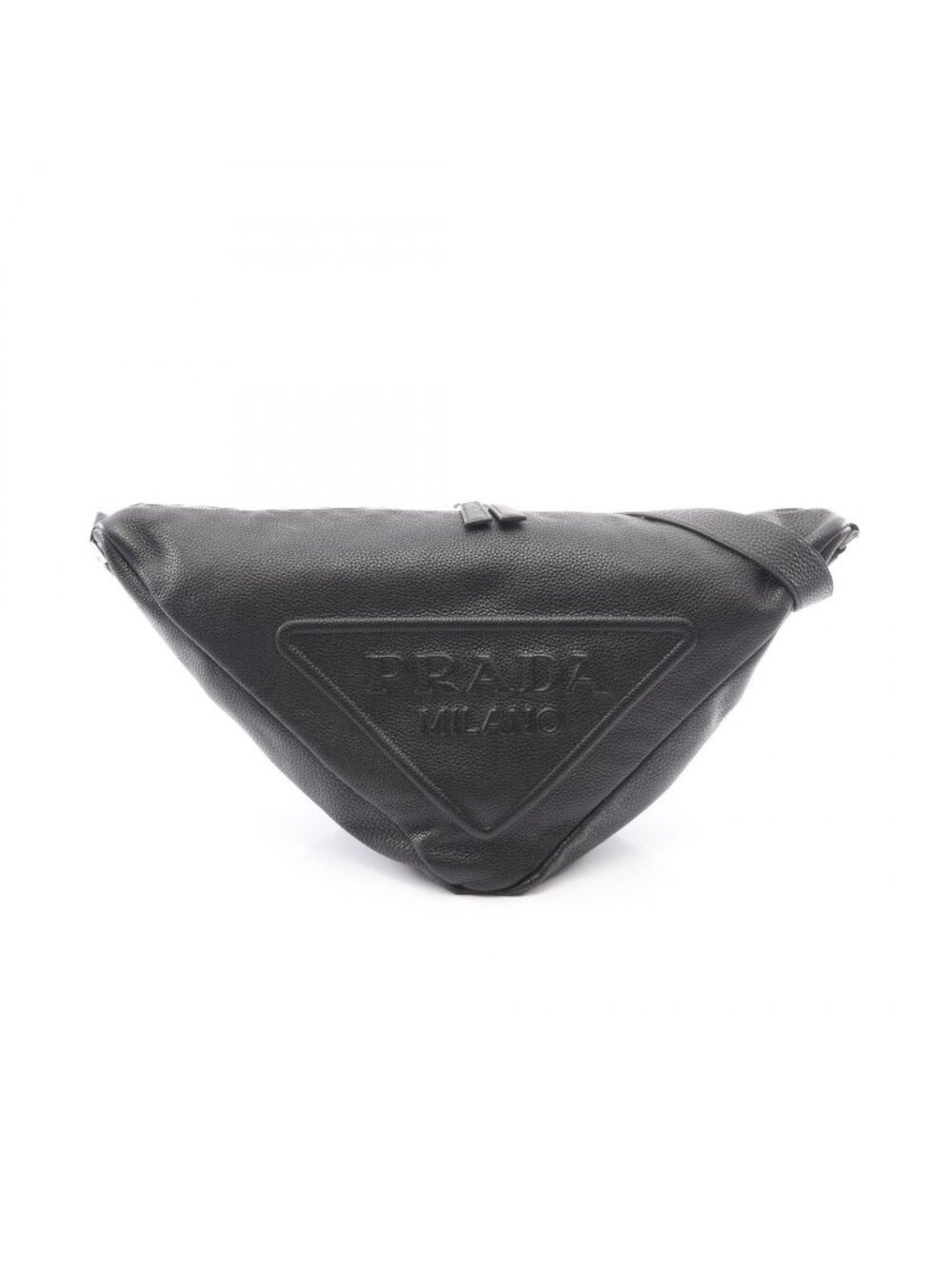 Prada Shoulder Bag Vitello Daino Triangle Black Leather